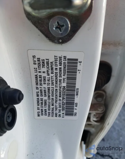 2015 Honda Civic Se z USA, uszkodzony, nr VIN 19XFB2F79FE032594